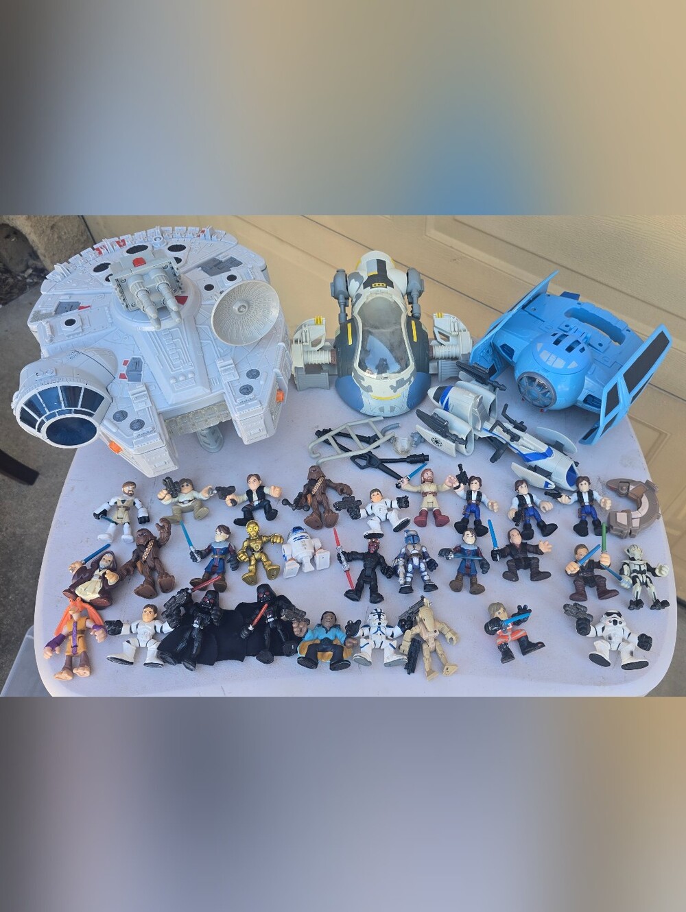 Star Wars Action Figure & Vehicle Lot - Blue, White, Gray